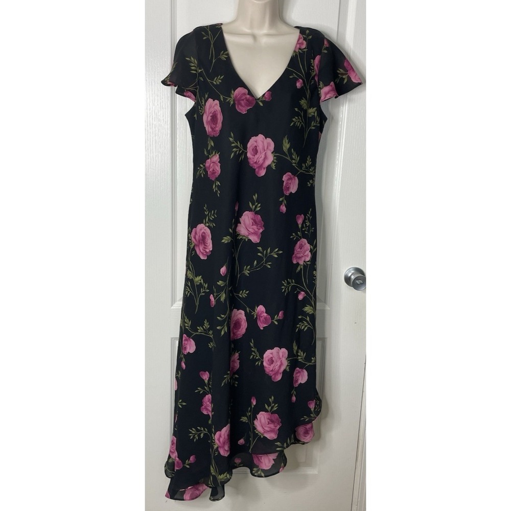 Positive Attitude y2k Whimisgoth Moody Floral Asymmetric Garden Dress Large